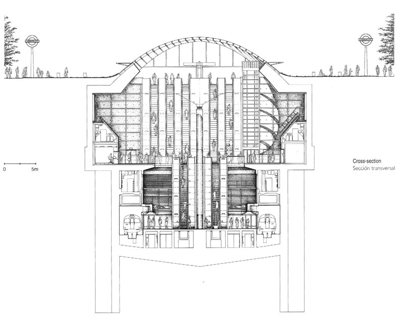 cross section of canary wharf station